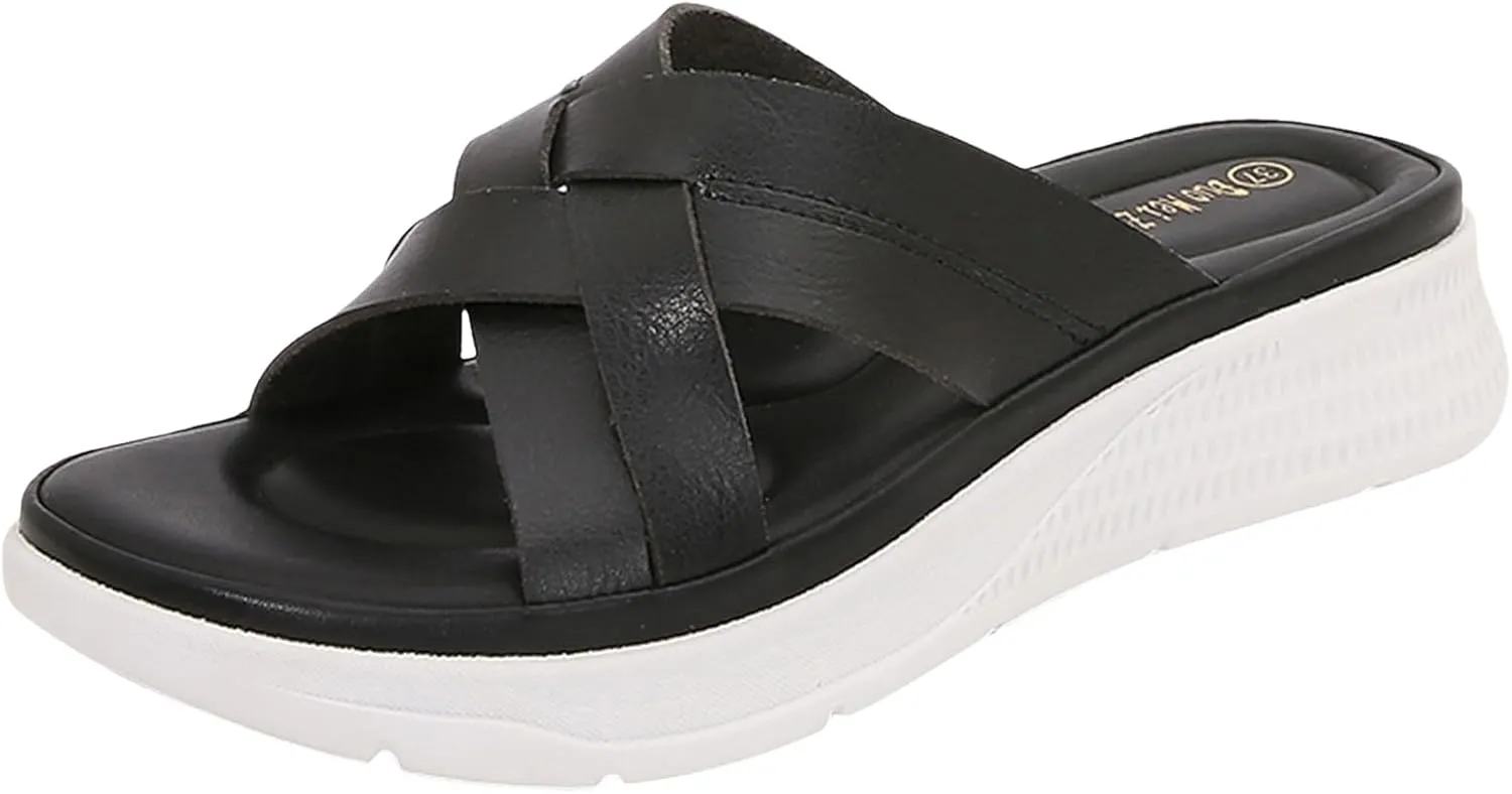 Women Wedge Sandals Womens Sandals with Memory Foam Insole and Cork Footbed Womens Low Wedges Platform Sandals