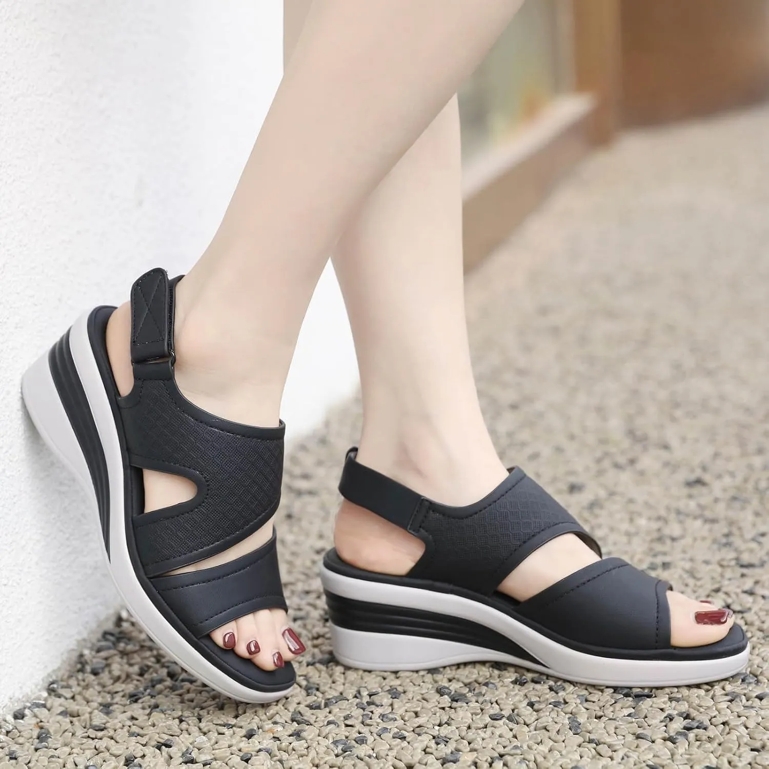 Women's Arch Support Wedge Sandals Womens Comfort Lightweight Platform Sandal Elegant Summer Cool Shoes