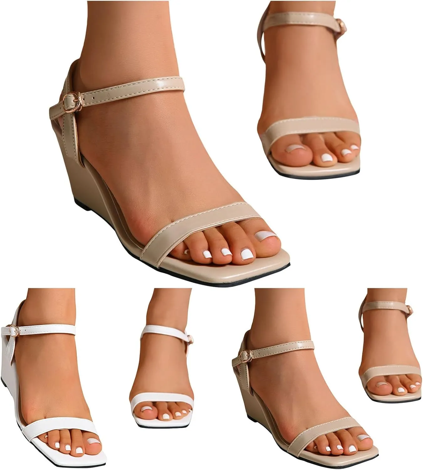 Women's Breathable Sandals Summer Low Wedges Womens Comfortable Open Toe Sandal Elegant Summer Cool Shoes