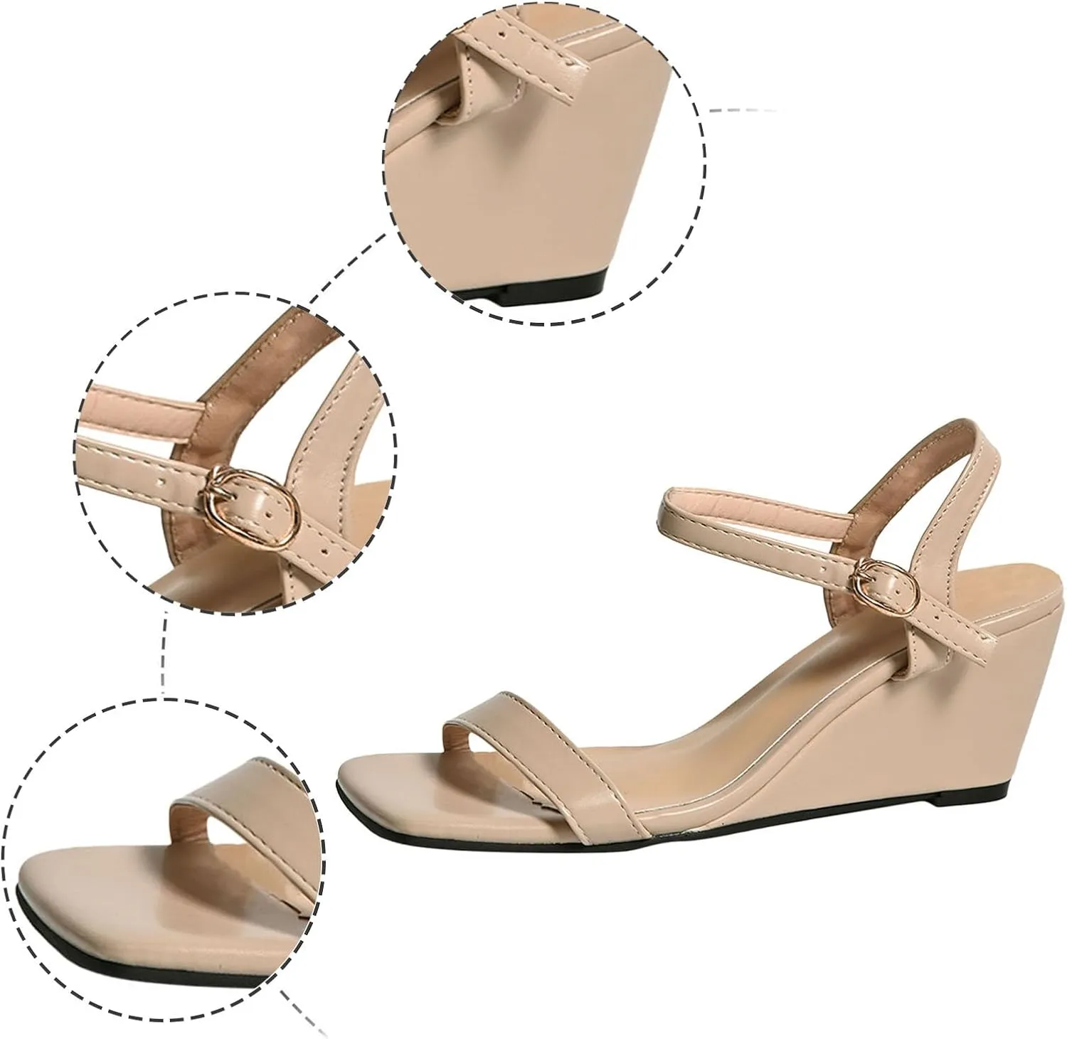 Women's Breathable Sandals Summer Low Wedges Womens Comfortable Open Toe Sandal Elegant Summer Cool Shoes