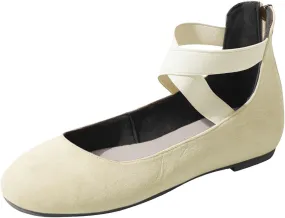 Women's Elastic Ankle Straps Flats Shoes Platform Sandals Espadrille Platform Wedges Sandals Casual Summer Closed Toe Sandal Dressy Crisscross Strap Ballerina Flats Lip on Flat Shoes 2025