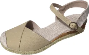 Womens Espadrilles Sandals Platform Closed Toe Ankle Strap Dressy Platform Wedge Sandals Casual Summer Beach Shoes