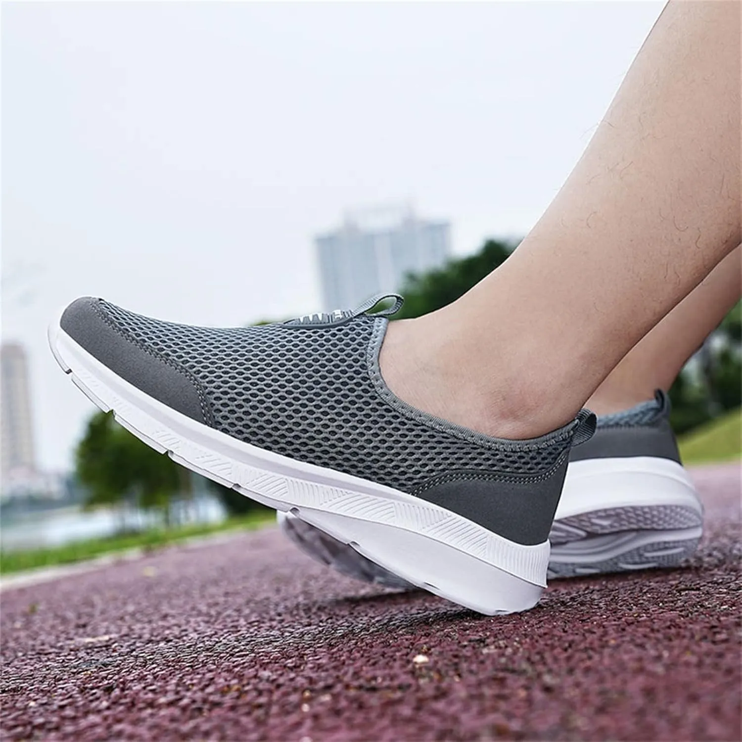 Womens Non Slip Work Shoes Slip On Water Resistant Womens Running Shoes Comfort White Casual Shoes Dress Sneakers White Tennis Shoe Cross Trainer Shoe