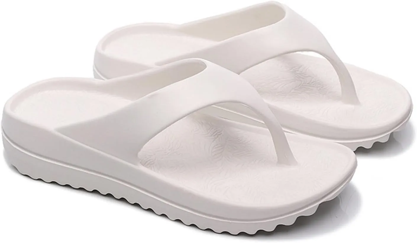 Womens Platform Flip Flops Trendy Dressy Summer Sandals Comfortable Flatform Walking Outdoor Rubber Soles Slippers