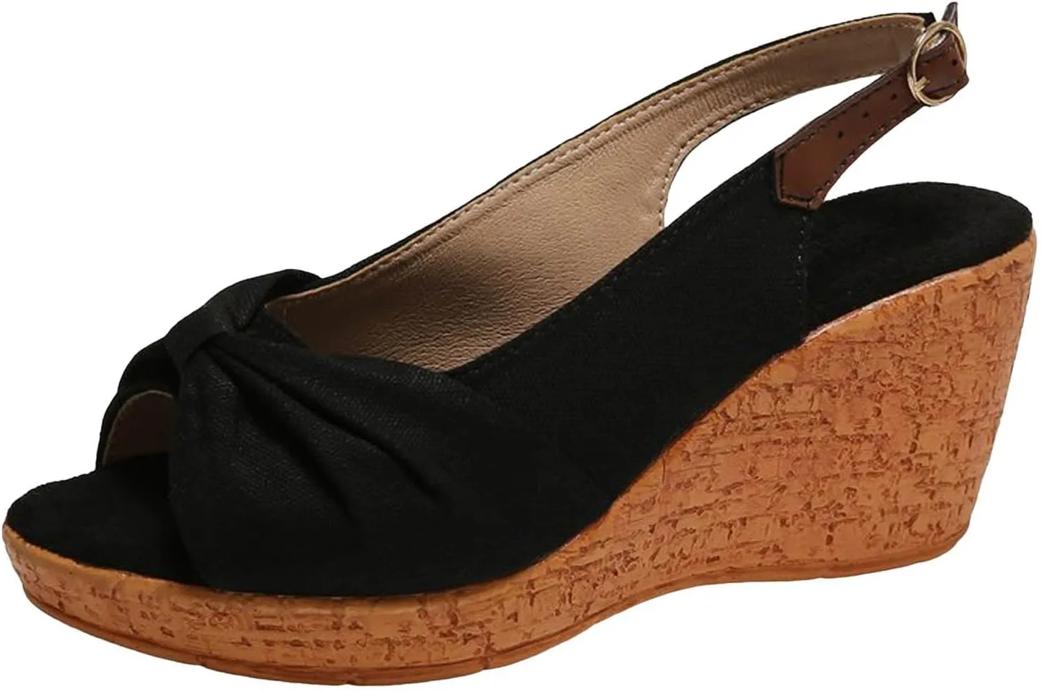 Women's Platform Wedge Sandals Comfortable Orthopedic Sandals Casual Elastic Ankle Strap Platform Sandals