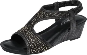 Women's Platform Wedge Sandals Flower Low Heel Dressy Sandals Summer Low Wedges Womens Comfortable Open Toe Sandal