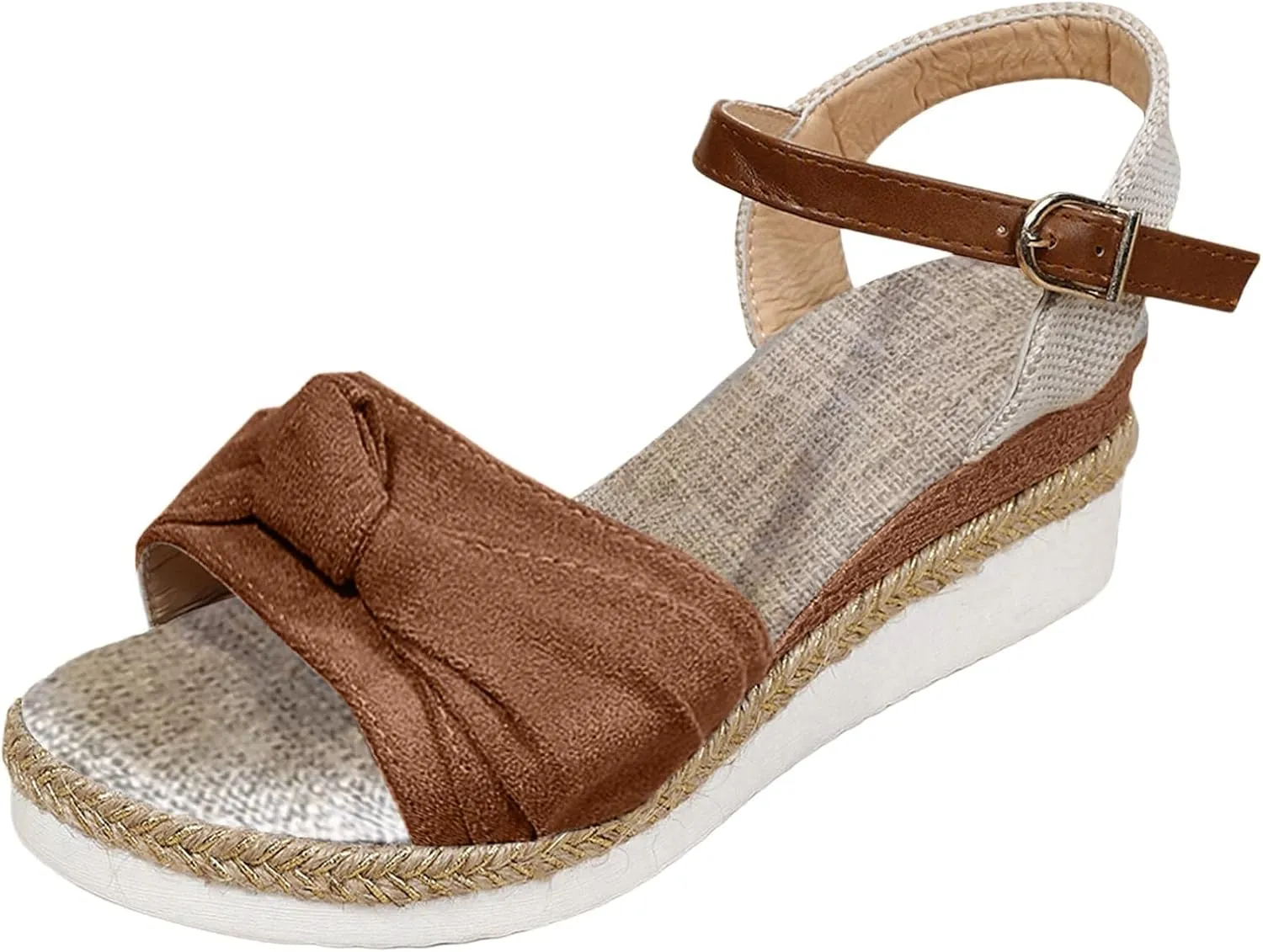 Women's Platform Wedge Sandals Women's Classic Wedge Heels Sandals Elastic Ankle Strap Wedges Sandals