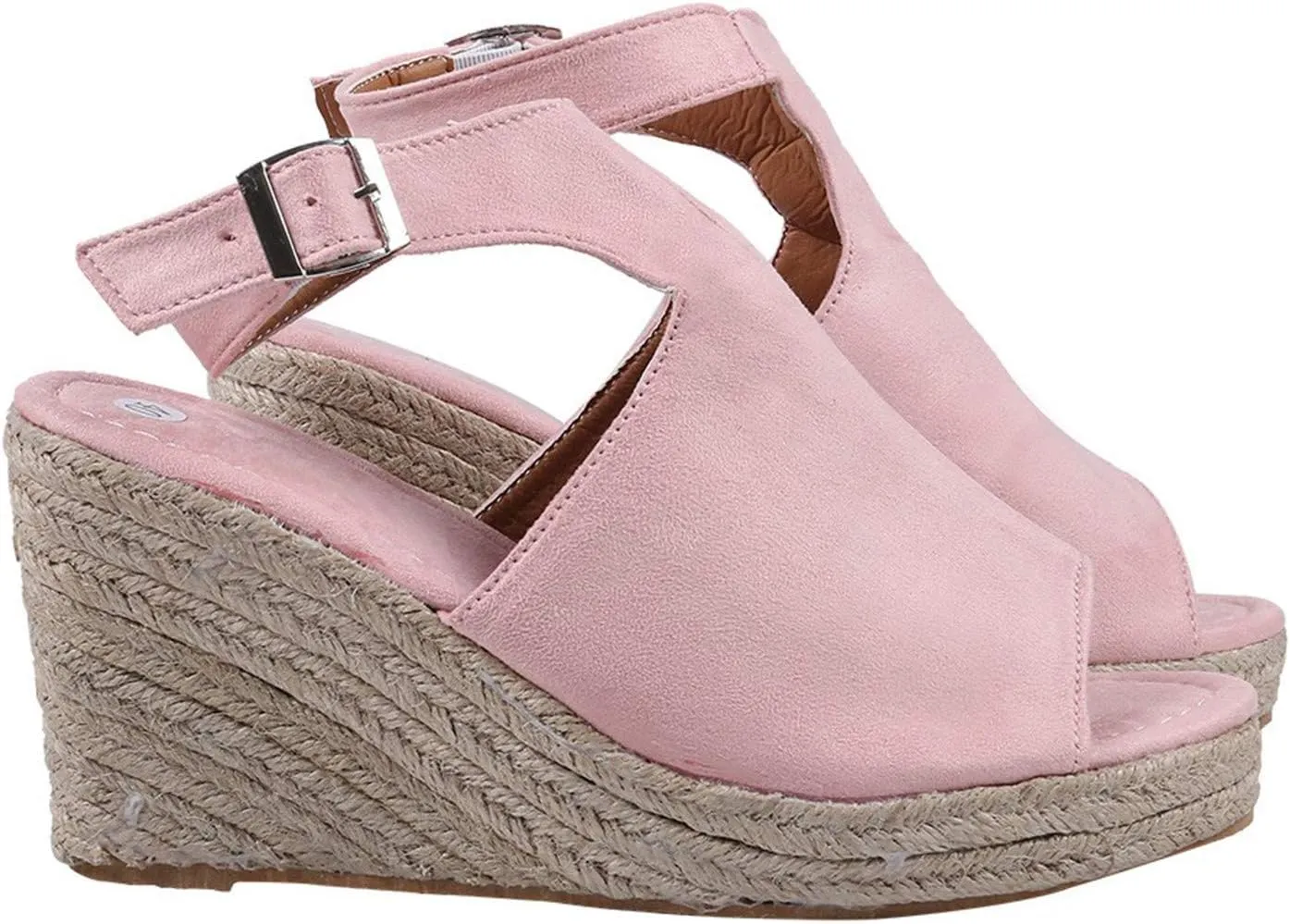 Womens Sandals 2024 Dressy Summer Wedge, Womens Espadrille Wedge Sandals Peep Toe Buckle Strap Platform Sandals
