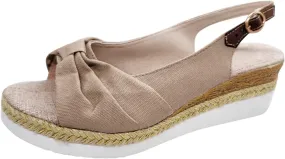 Womens Sandals Dressy Cute Bow Espadrille Sandals For Women Open Toe Ankle Buckle Wedge Low Heeled Womens Heels
