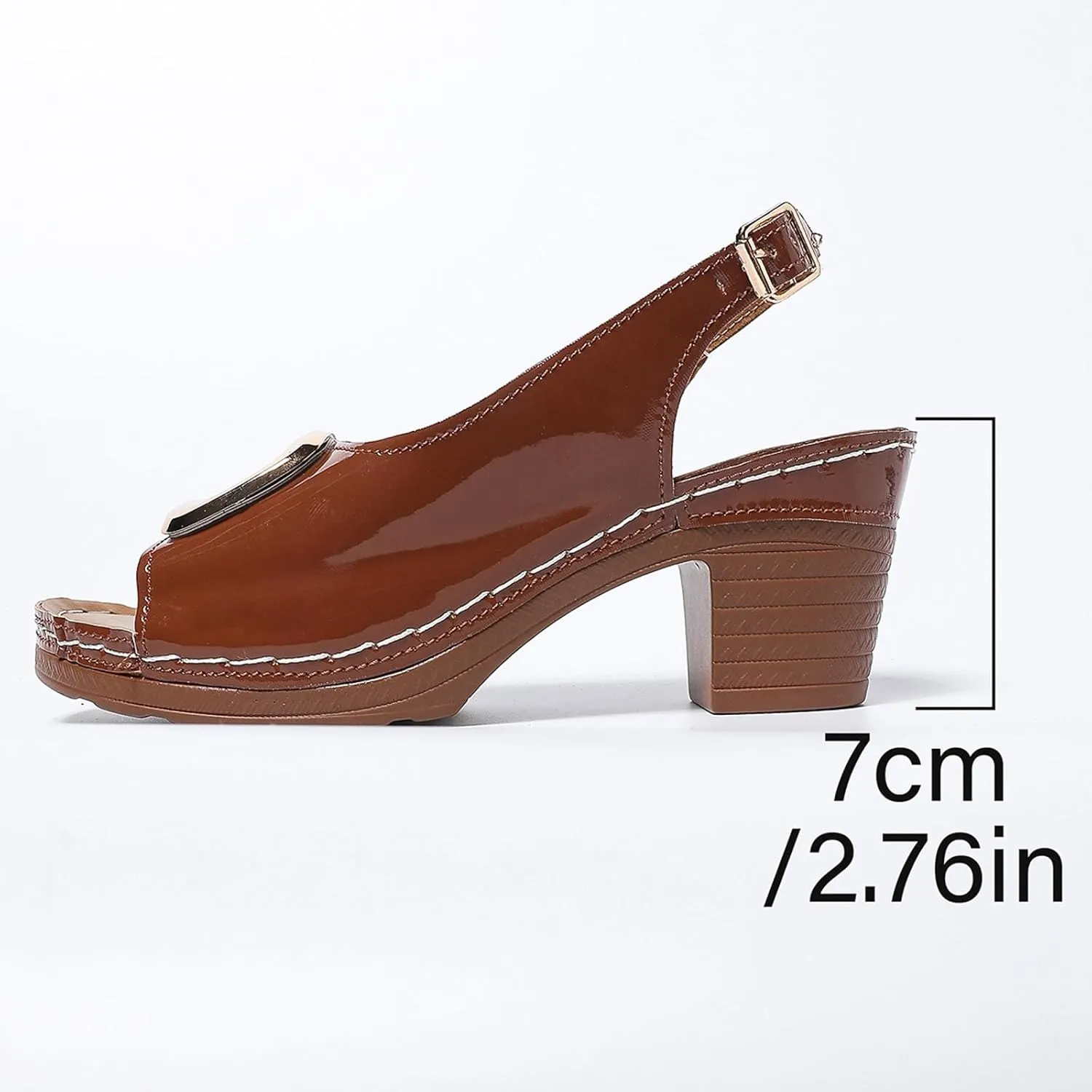 Womens Sandals Dressy, Womens Chunky Block Heels Open Toe Sandals 2025 Summer Casual Sandal with Adjustable Ankle Strap