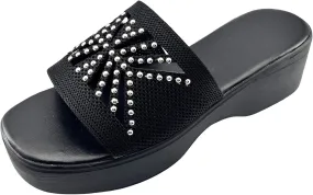 Womens Sandals Platform Wedge Sandal Slip On Open Toe High Heel Sandals Summer Casual Dressy Shoes Fashion Sandal