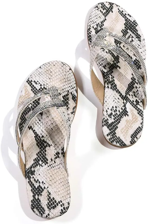 Womens Sandals Size 9 With Arch Support Sliders Beach Crystal Women's Flops Sandals Womens Leather Flip Flops Size 6