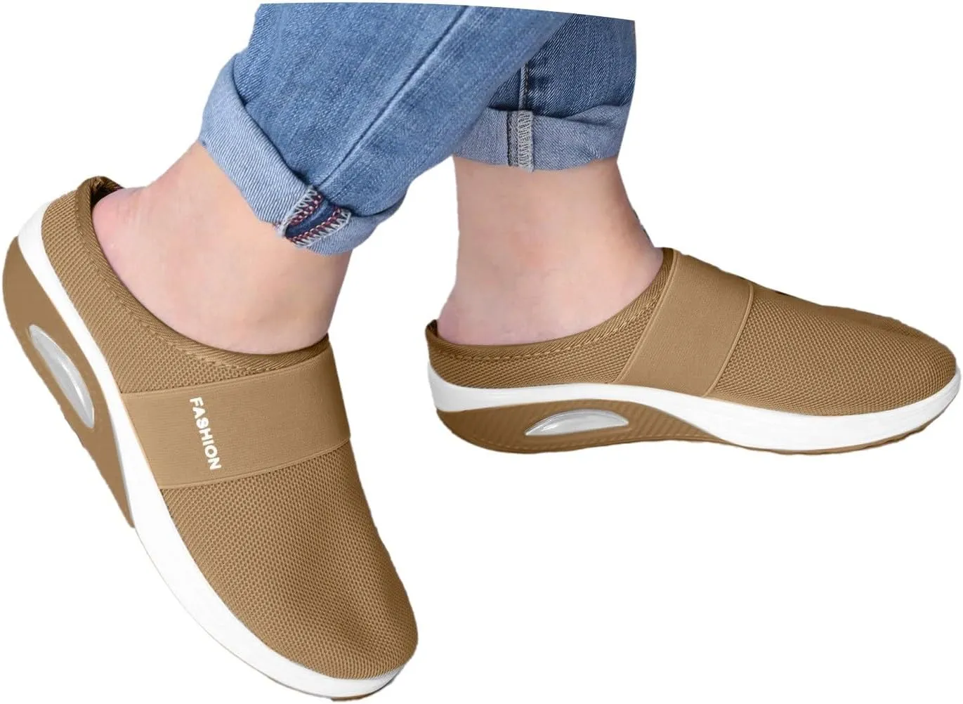 Womens Sandals With Arch Support Casual Womens Slip On Mules Walking Slippers Closed Toe Slides Orthopedic Shoes