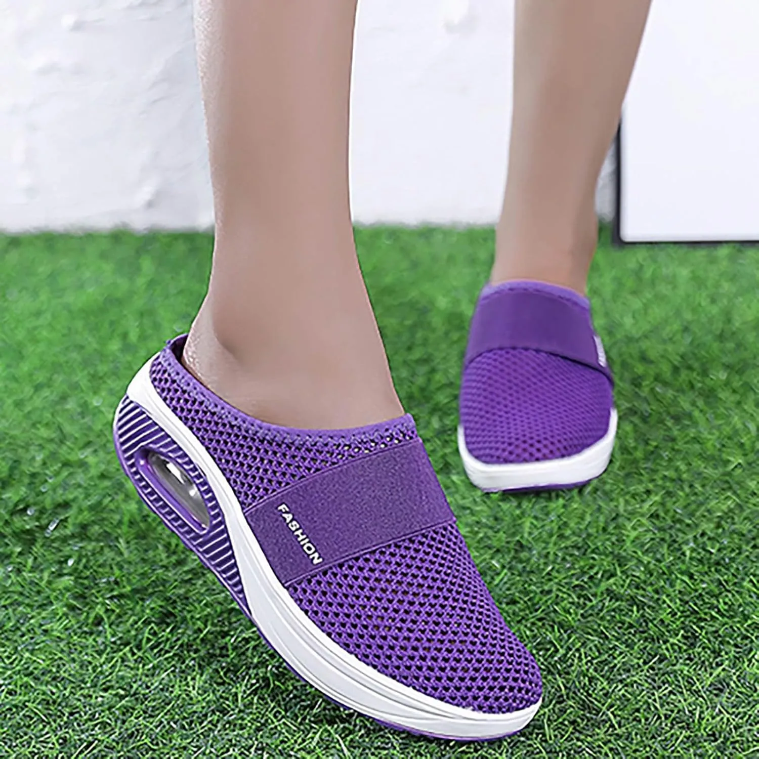 Womens Sandals With Arch Support Casual Womens Slip On Mules Walking Slippers Closed Toe Slides Orthopedic Shoes
