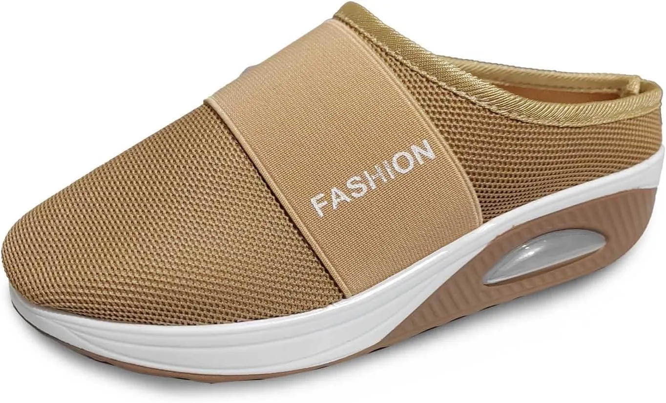 Womens Sandals With Arch Support Casual Womens Slip On Mules Walking Slippers Closed Toe Slides Orthopedic Shoes