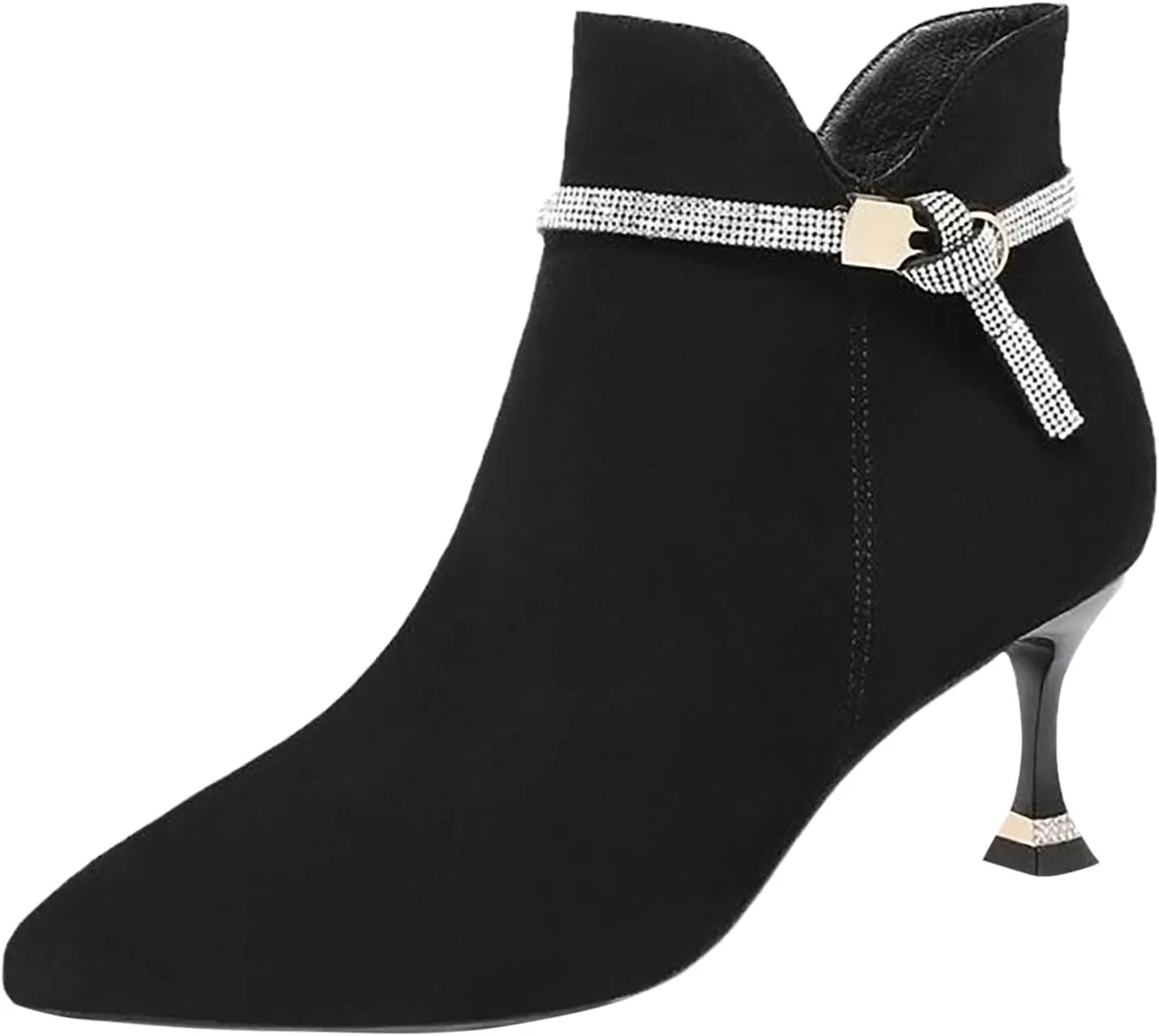 Women's Short Boots High Heels Fashionable Boots Slim Heel Short Ankle Belt Non Broken Toe Brace Or Splint