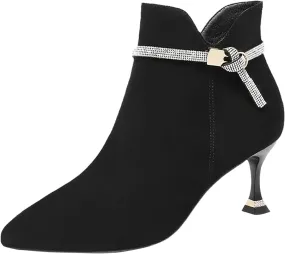 Women's Short Boots High Heels Fashionable Boots Slim Heel Short Ankle Belt Non Broken Toe Brace Or Splint