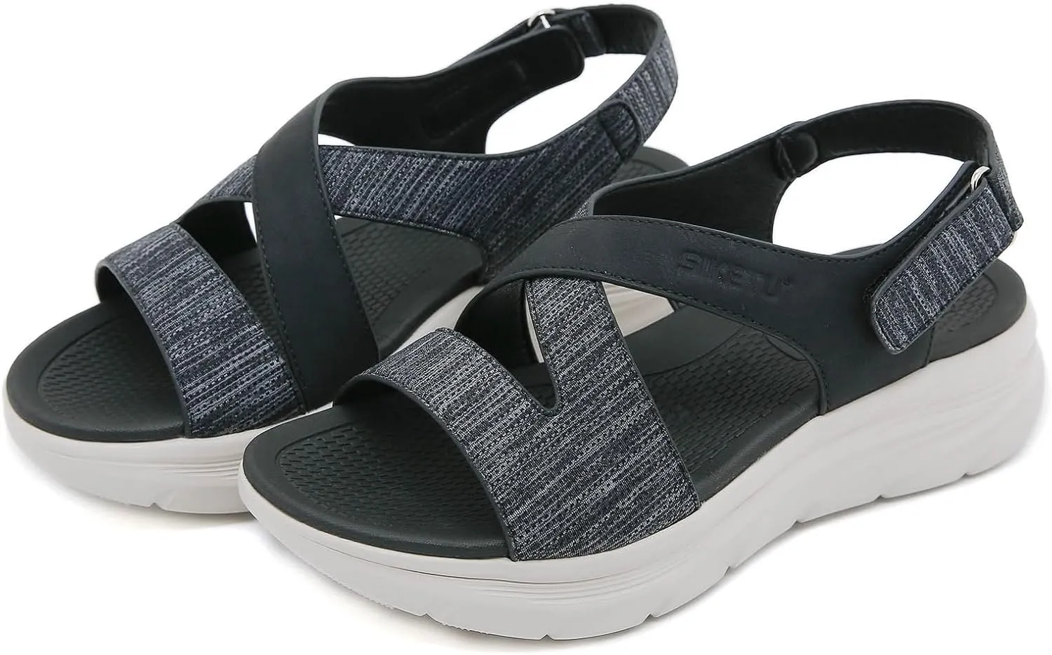 Womens Slip On Sandals Womens Comfort Flat Slides Soft Thick Bottom Walking Flat Sandals With Adjustable Straps