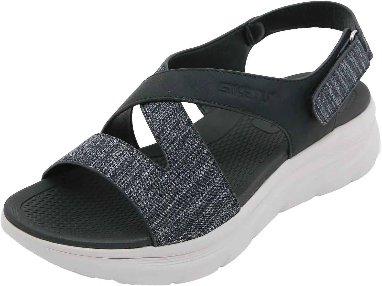 Womens Slip On Sandals Womens Comfort Flat Slides Soft Thick Bottom Walking Flat Sandals With Adjustable Straps
