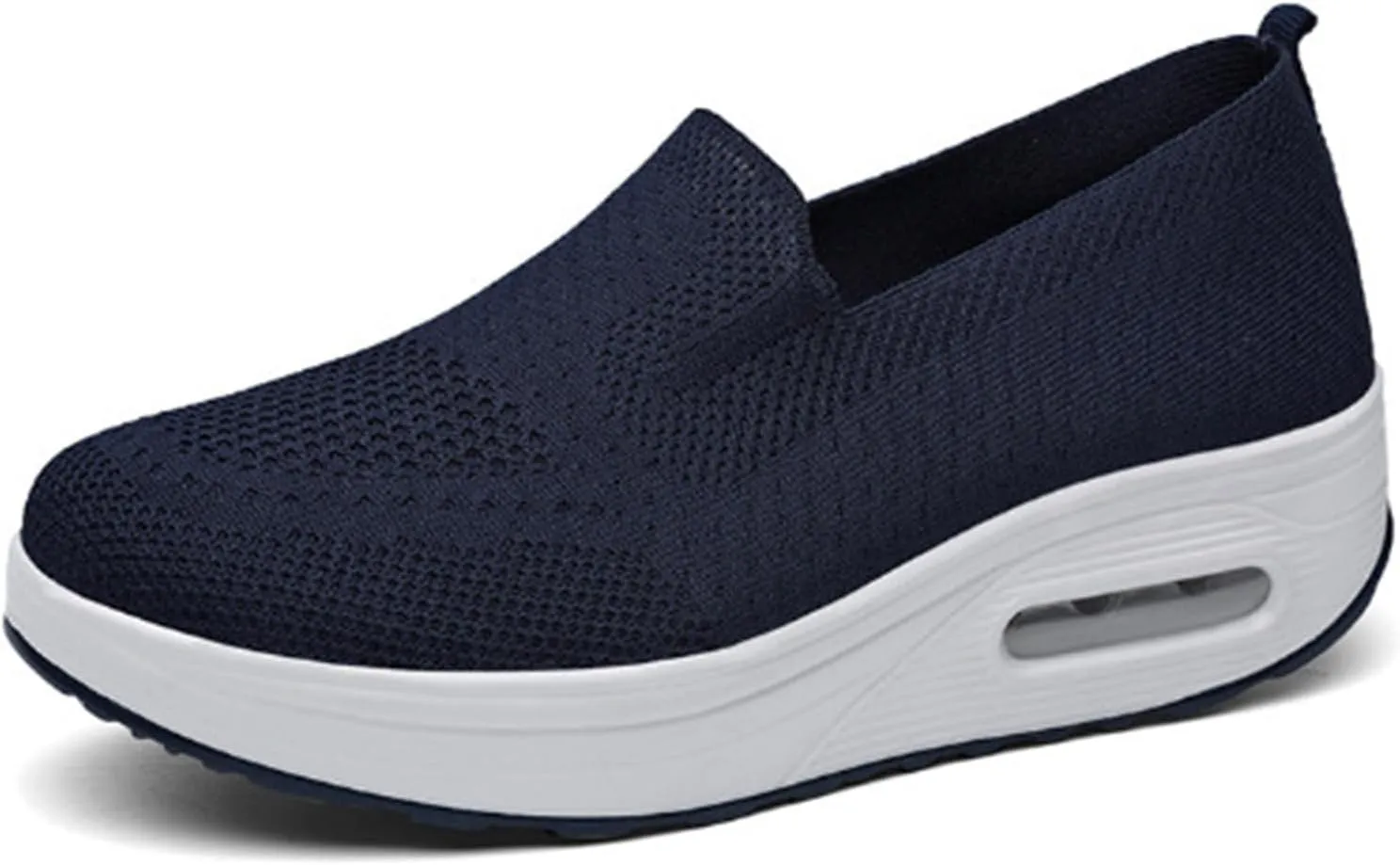 Womens Slip On Sneakers Breathable Mesh Knitted Woven Low Top Walking Shoes Fashion Comfortable Orthopedic Sneakers Casual Lightweight Wide Width Arch Support Non-Slip Shoes