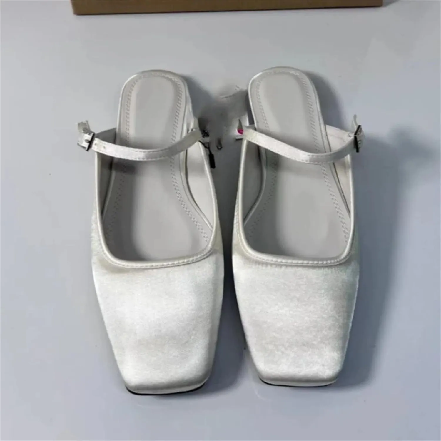 Women's Square Toe Slingbacks, Satin Buckle Breathable Chic Mules