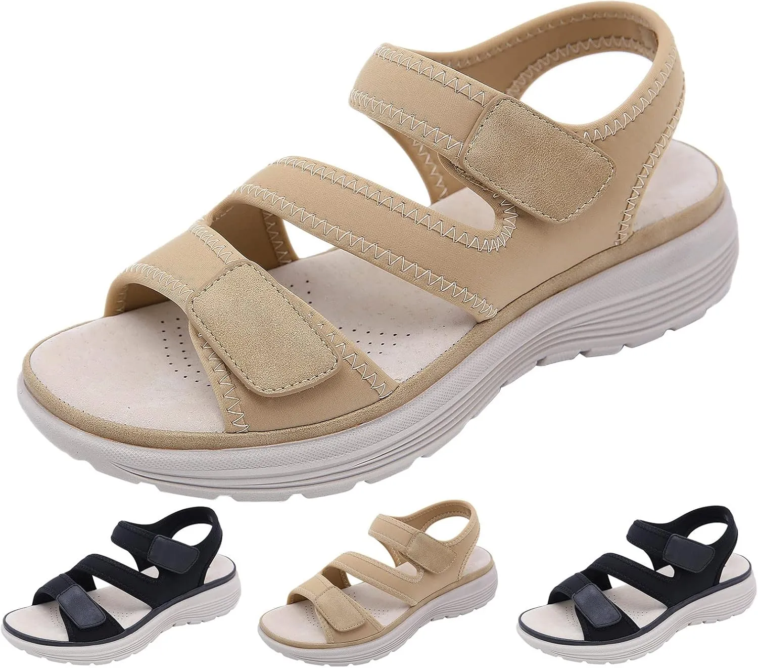 Womens Summer Wedge Sandals Summer Platform Comfortable Low Wedges Sandal Arch Support Elegant Sandals