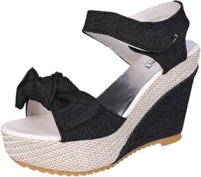 Womens Wedge Sandals Platform Ankle Straps Heel Sandals Anti-slip Comfort Summer Beach Fashion Womens Sandals