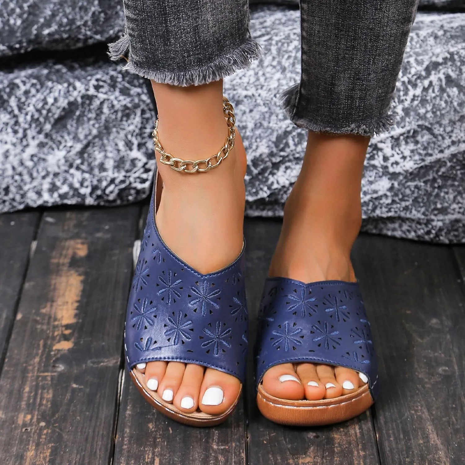 Women's Wedge Sandals with Plantar Fasciitis Womens Summer Open Toe Wedges Sandal Orthopedic Hiking Sandals