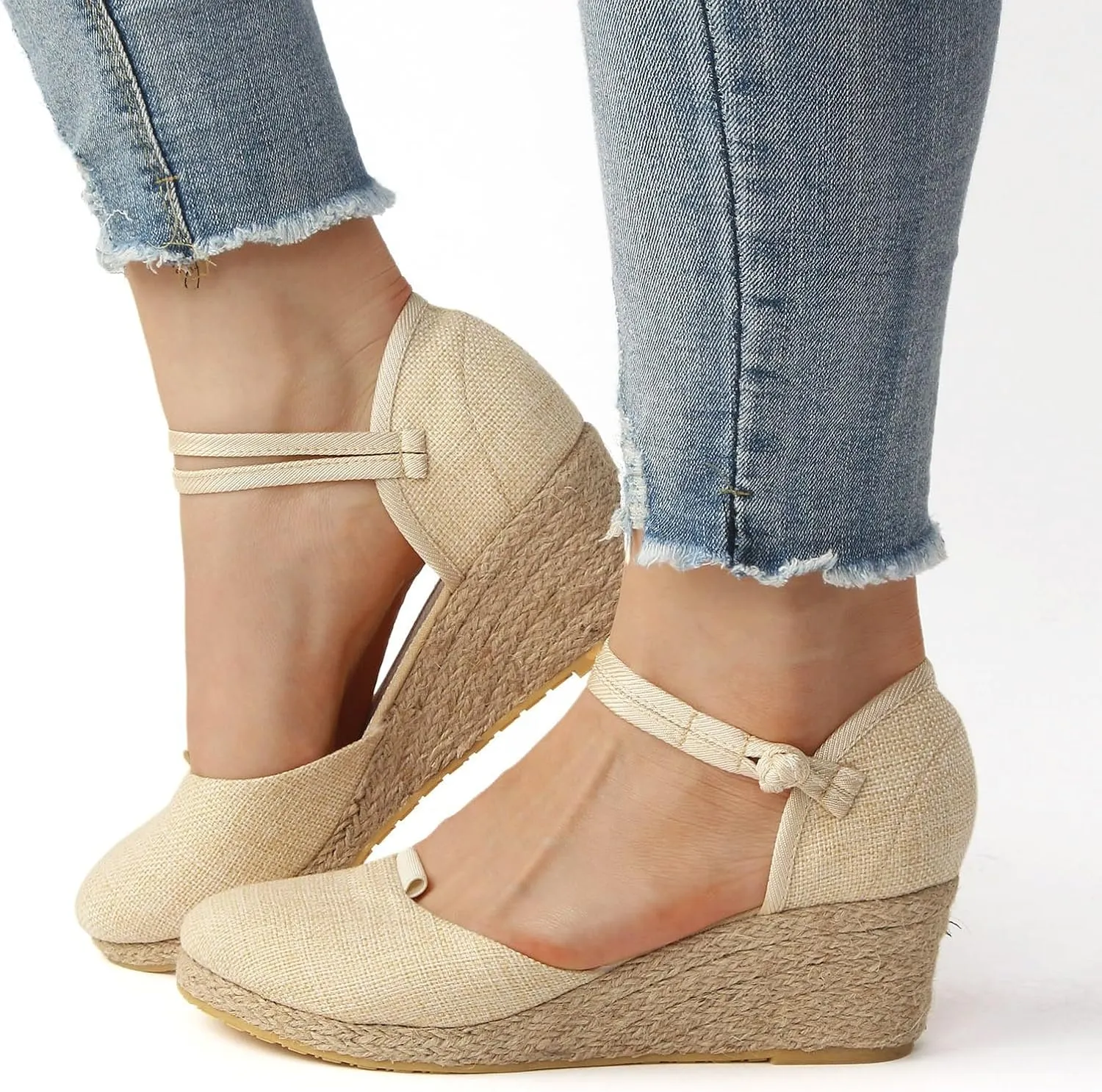 Womens Wedge Sandals Womens Sandals with Memory Foam Insole and Cork Footbed Open Toe Wedge Sandals for Women