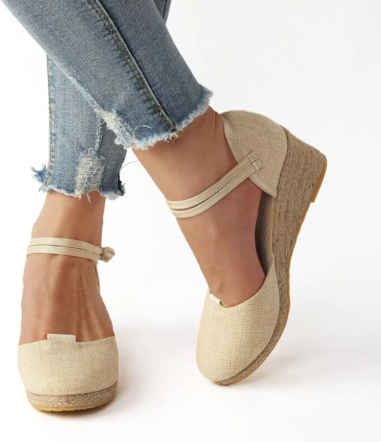 Womens Wedge Sandals Womens Sandals with Memory Foam Insole and Cork Footbed Open Toe Wedge Sandals for Women
