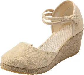 Womens Wedge Sandals Womens Sandals with Memory Foam Insole and Cork Footbed Open Toe Wedge Sandals for Women