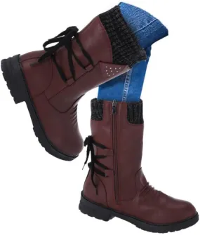 Womens Winter Snow Boots - Casual Hiking Boots For Women Outdoor Snow Mid Calf Boots Lightweight Lace up Fur Lined Walking Shoes Fashion Side Zipper Dressy Booties Slip On Riding Boots