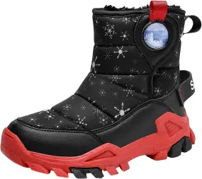 Wterproof Kids Snow Boots Girls Boys Toddlers Fleece Lined Snow Boots For Boys Insulated Non Slip Mid Calf Boots