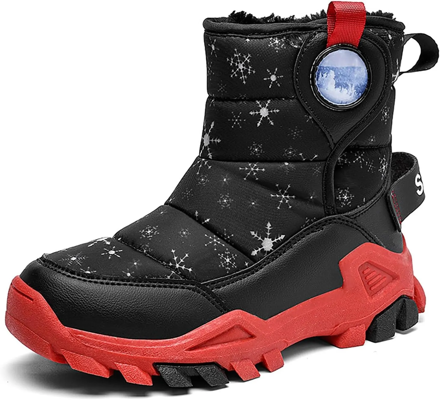Wterproof Kids Snow Boots Girls Boys Toddlers Fleece Lined Snow Boots For Boys Insulated Non Slip Mid Calf Boots