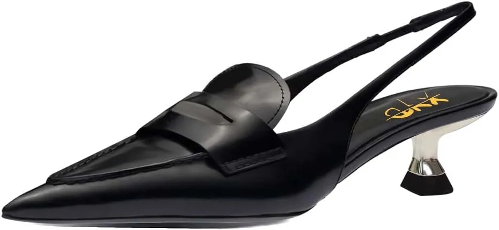 XYD Modern Chic Pointed Toe Sandals Pumps for Women Slingback Low Heels (3CM) Kitten Ladies' Office Event Party Shoes