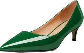 YODEKS Women's Pointed Toe Pumps 2" Kitten Middle Heel Chic Pumps Comfort Slip On Low Heel Dress Pumps Shoes