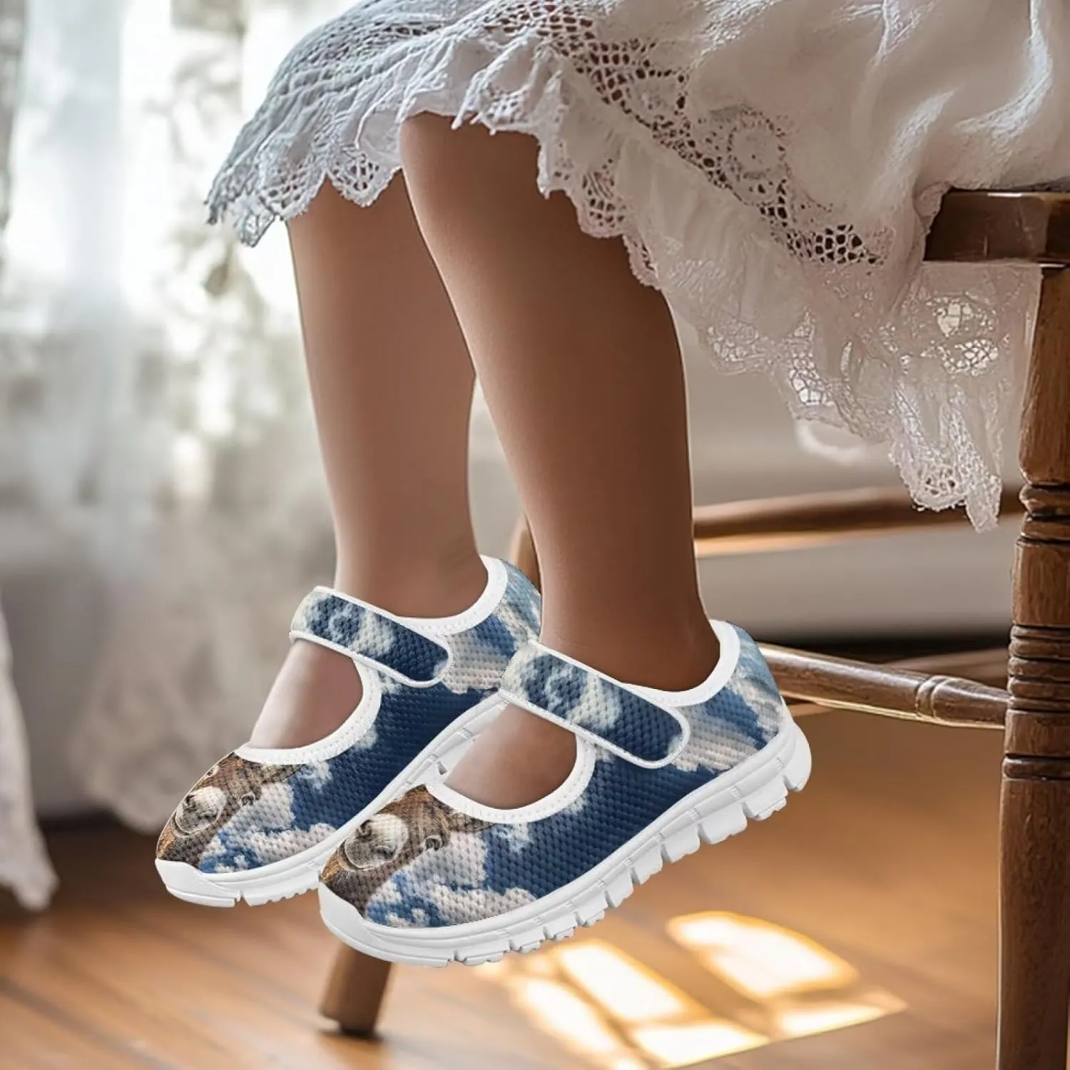 Yzaoxia Little or Big Kids Slip On Shoes Girls Hook and Loop Running Shoes Lightweight Walking Athletic Sport Shoes Mesh Breathable Barefoot Shoes Tennis Shoes for Gym School Outdoor